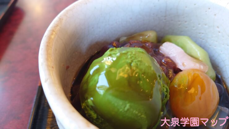 抹茶クリームあんみつ